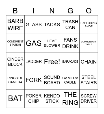 Anarchy in the Arena Bingo Card