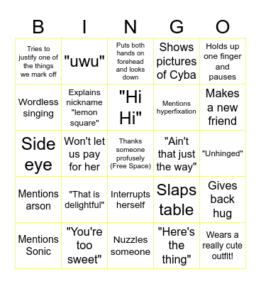 Sarah's Bachelorette Party! Bingo Card
