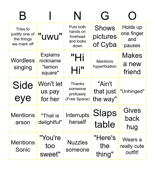 Sarah's Bachelorette Party! Bingo Card