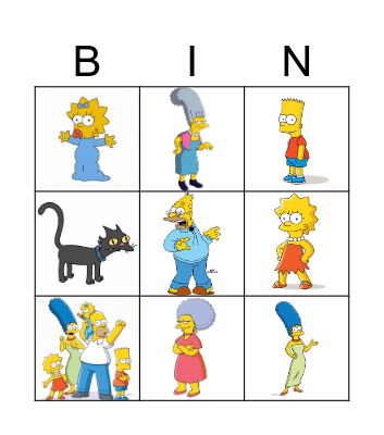 Family Simpsons Bingo Card
