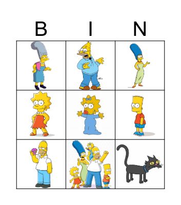 Family Simpsons Bingo Card