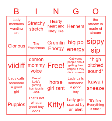 Lady Spookaria Bingo (2025) Bingo Card