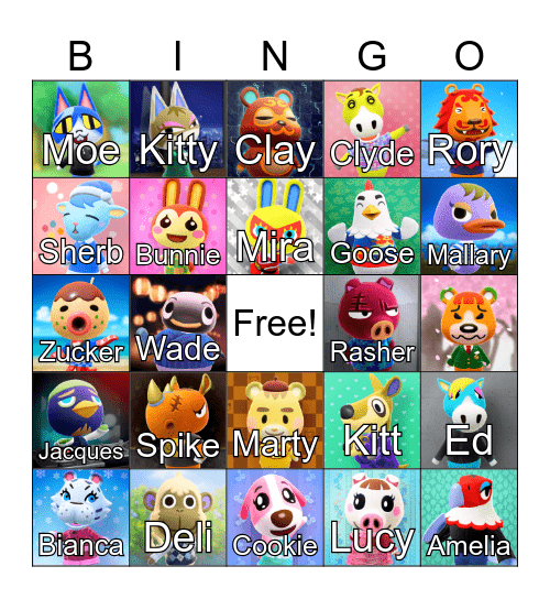 Animal Crossing Bingo Card