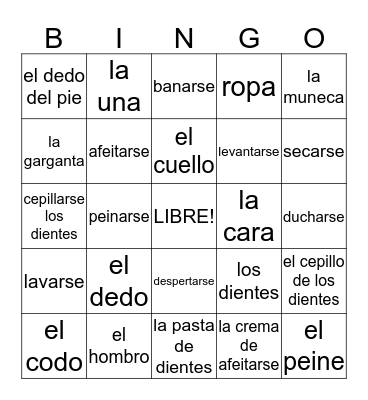 Las Rutinas De Mi Manana Bingo Card