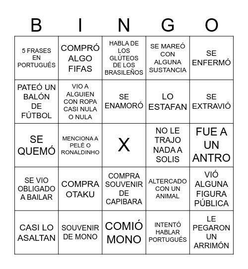 ESTEBAN EN BRASIL Bingo Card