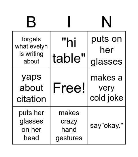 ms.scott Bingo Card