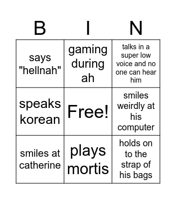 brandon Bingo Card