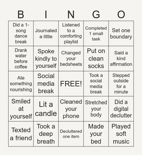 🎯 Life Reset Bingo Card