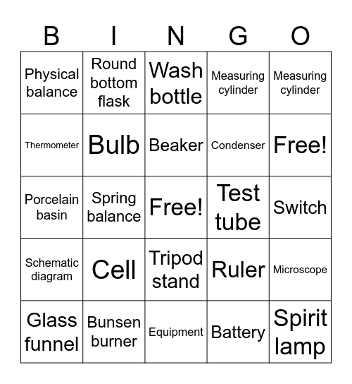Schematic Diagram Bingo Card