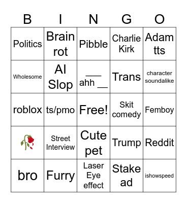 IG reels bingo Card