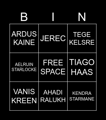 STAR WARS KOTNR DEATHS Bingo Card