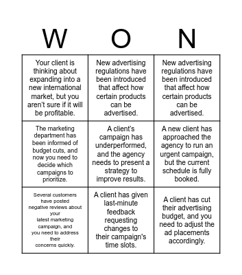 Modal Verbs Bingo Card
