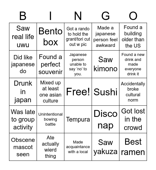 SAC 4.0 Bingo Card