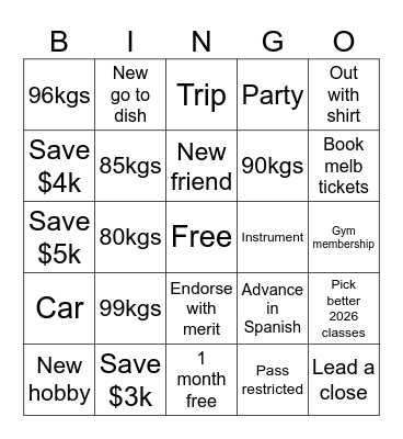 MIDYEAR - END OF YEAR 2025 Bingo Card