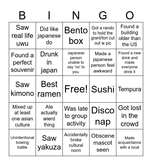 SAC 4.0 Bingo Card