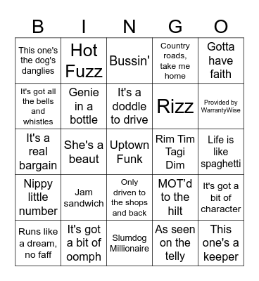 Sales Bingo Card