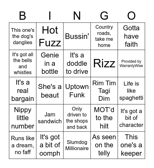 Sales Bingo Card