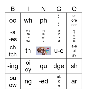 Phonics Review U1-5a Bingo Card