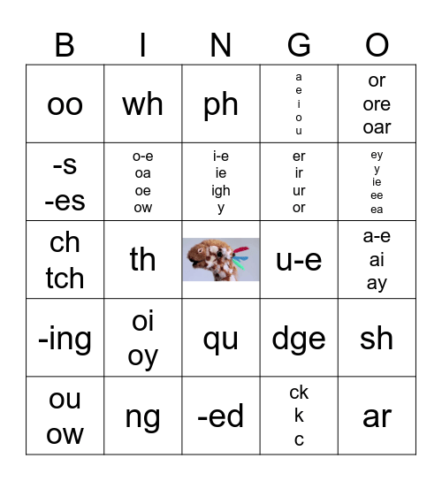 Phonics Review U1-5a Bingo Card