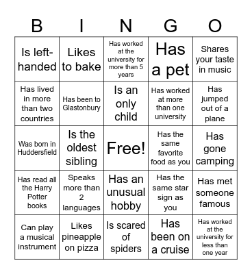 Icebreaker Bingo: Find Someone Who Bingo Card