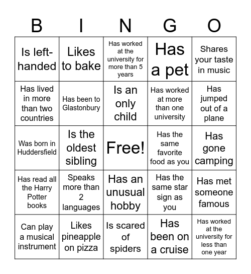 Icebreaker Bingo: Find Someone Who Bingo Card