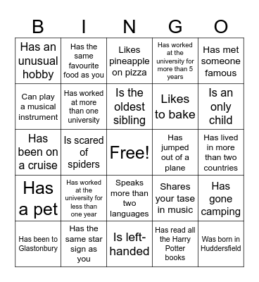 Icebreaker Bingo: Find Someone Who Bingo Card