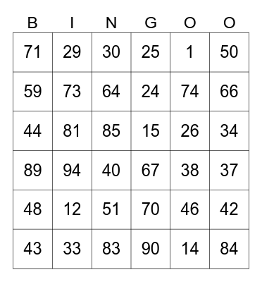 BELMONT SALES BINGO Card