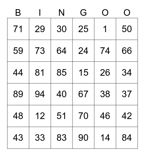 BELMONT SALES BINGO Card