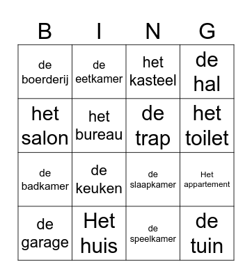 Woningen Bingo Card