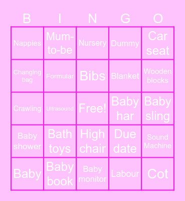 baby shower bingo Card