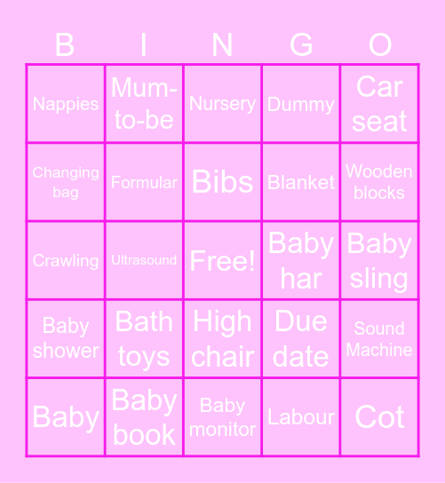 baby shower bingo Card