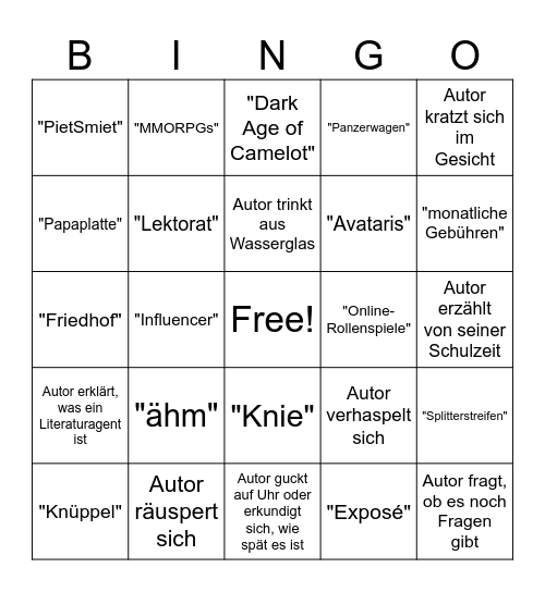 Eternity Online-Lesung Bingo Card