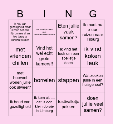 VERBS KIJKAVOND BINGO Card