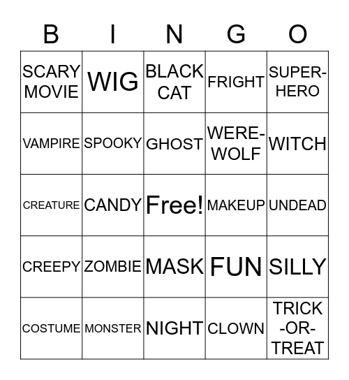HALLOWEEN BINGO Card