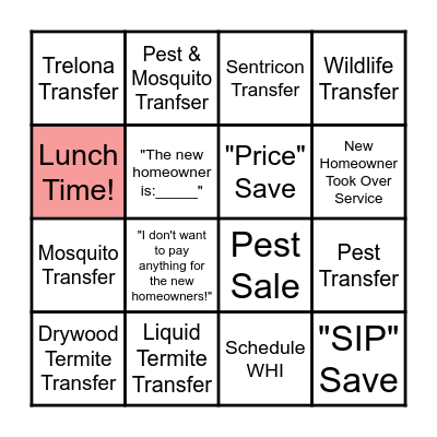 Customer Bingo! Bingo Card