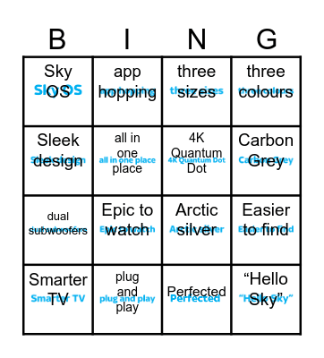 Streaming TV Bingo 1 Bingo Card