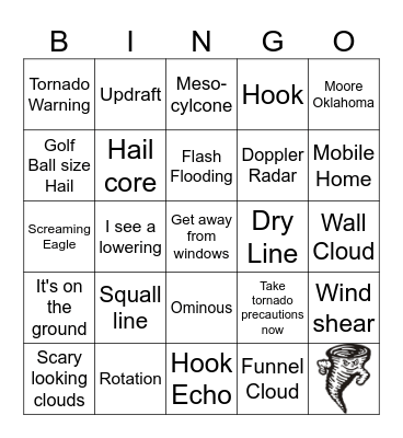 Oklahoma Severe Weather Bingo Card