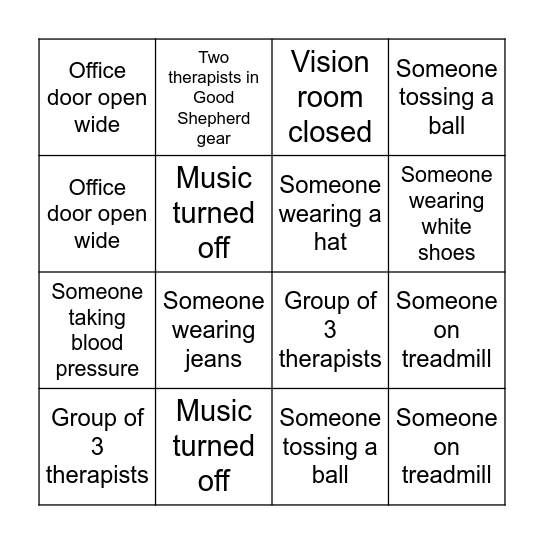 Good Shepherd Bingo Card