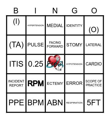 MAP101 Bingo Card
