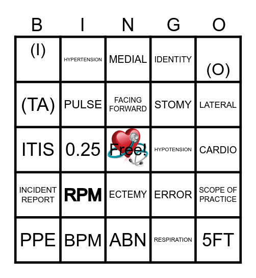 MAP101 Bingo Card