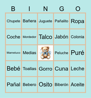 BABY SHOWER. Bingo Card