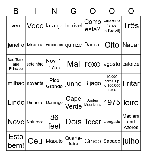 O ano estchegando ao fim! Bingo Card
