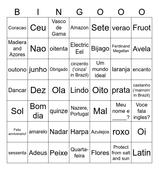 O ano estchegando ao fim! Bingo Card