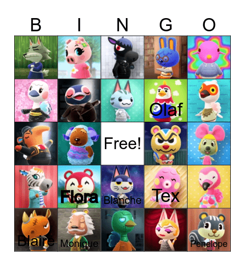 Animal crossing bingo! Bingo Card