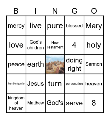 Beatitudes Bingo Card
