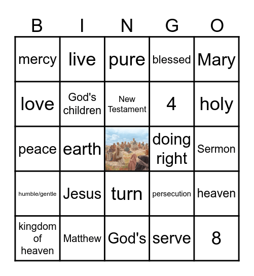 Beatitudes Bingo Card