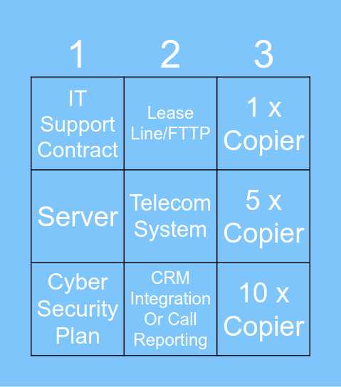Quarterly Bingo Card Bingo Card
