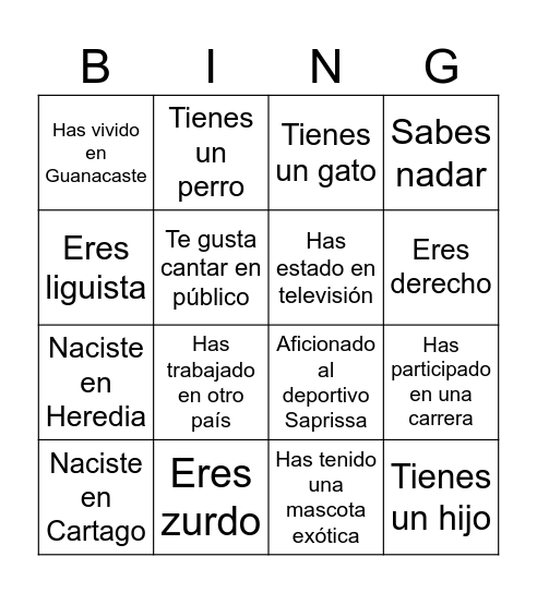 Staff Bingo Card