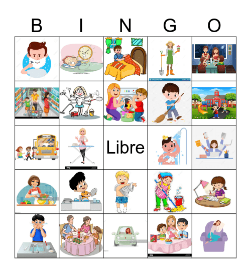 Bingo acciones rutinarias Bingo Card