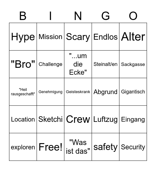 Es Ist Ein Bingo Bongo Spiel du Safty Bingo Card